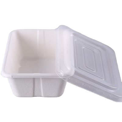 Biodegradable Microwavable пищевые контейнеры багассы 500ml с ясной крышкой