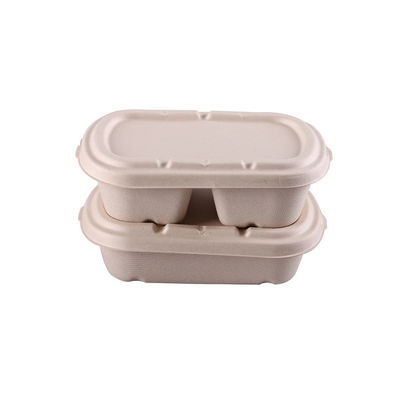 пищевые контейнеры пульпы отсека 750ml 2 Biodegradable Microwaveable
