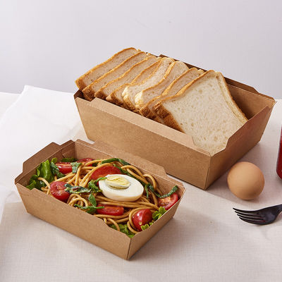 Коробка упаковки еды бумаги Kraft с ясной крышкой ЛЮБИМЦА для салата, пекарни