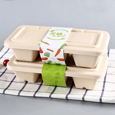 Коробка для завтрака Biodegradable устранимой багассы прямоугольника 750ml 1000ml упаковывая