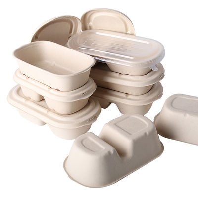 Takeout с 2 пищевыми контейнерами SGS отсеков Compostable