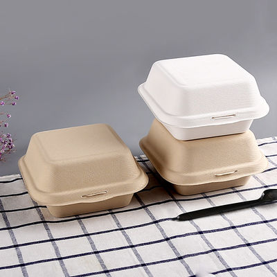 Compostable пищевые контейнеры багассы гамбургера 1200ML