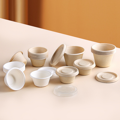 Compostable пищевые контейнеры багассы сахарного тростника 2oz 4oz с крышкой